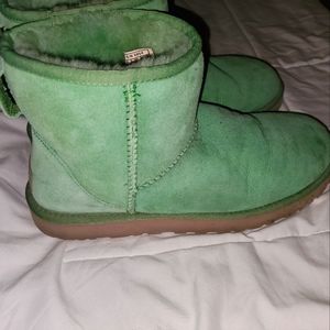 Light green short Ugh boots, size 10